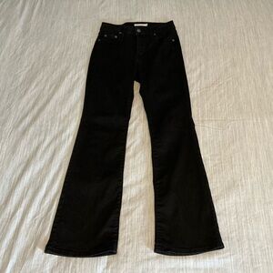 Levi 725 high rise bootcut Black Women's Jeans sz 26 petite short inseam 28 inch